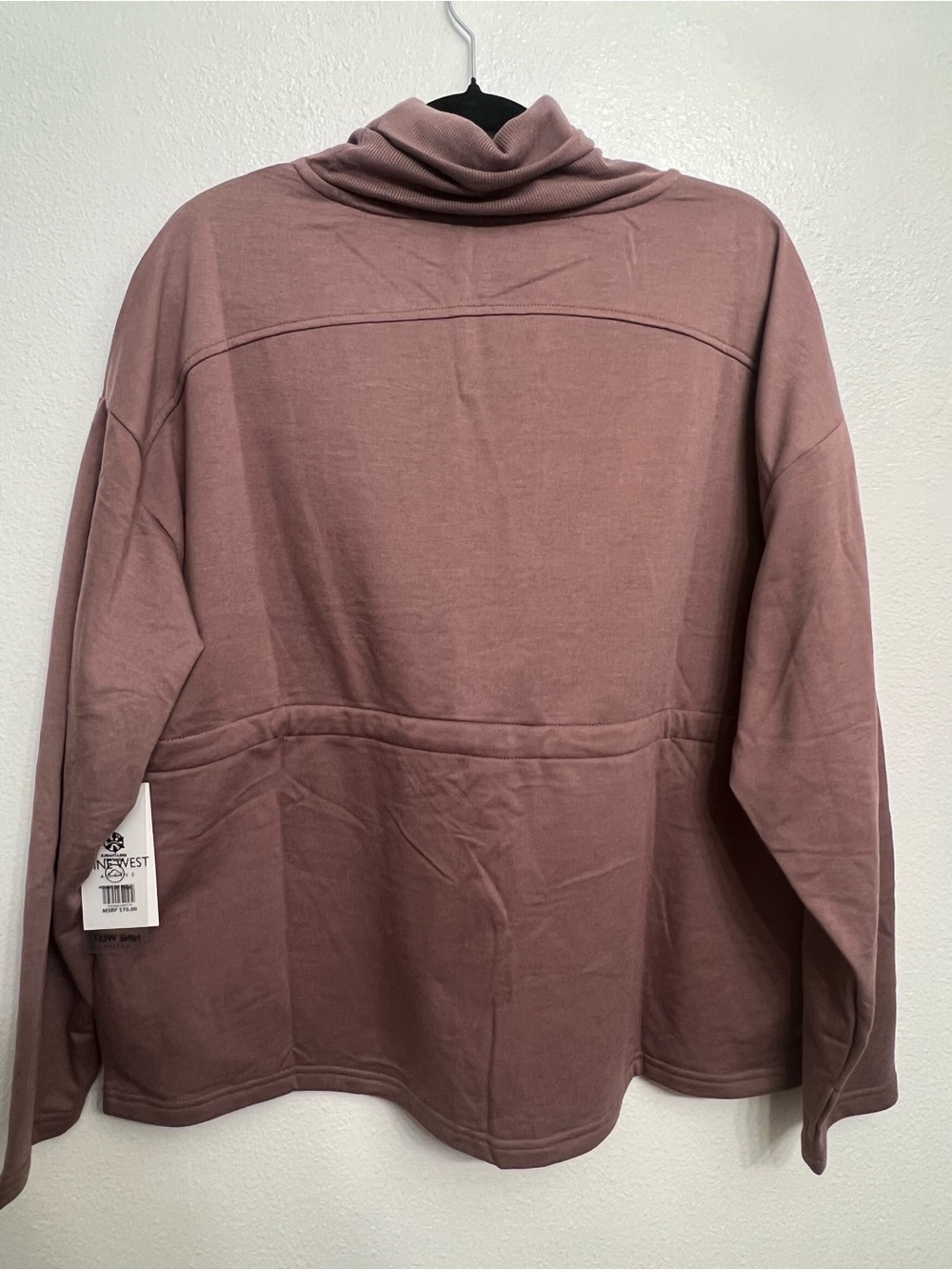 Nine West Mauve Cowl Neck Drawcord Pullover - Picture 6 of 6